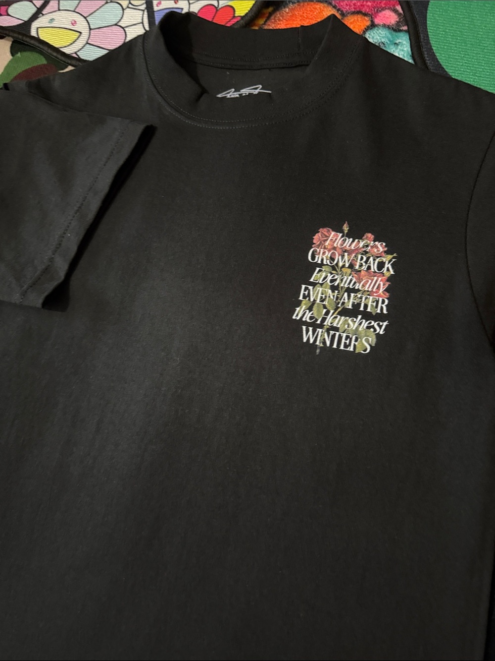 GROWTH EVENTUALLY BLACK TEE NWOT - Picture 4 of 14